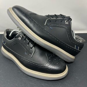 FootJoy Traditions Golf Shoes Men's Size 10.5 W Black Soft Spikes Wingtip 57913